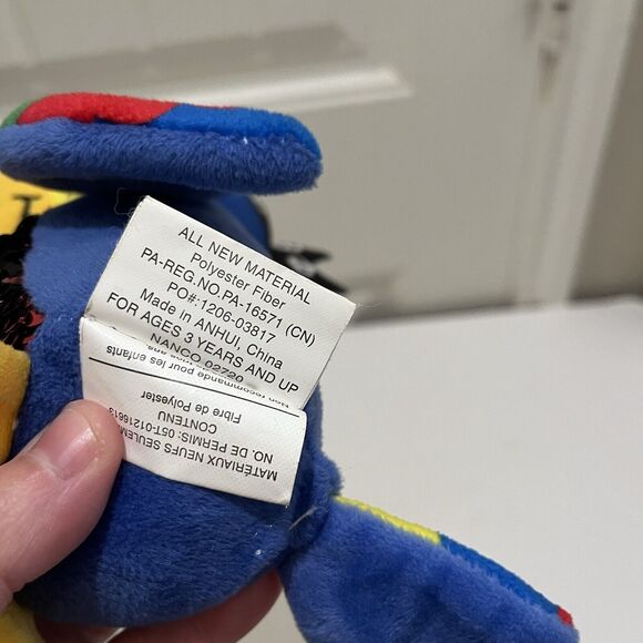 Nanco Blue Red Black Reversible Sequin Plush Pirate Parrot Bird 8" Stuffed Toy - Picture 7 of 8